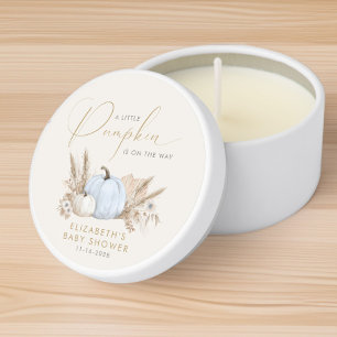 Little Pumpkin Fall Baby Boy Shower Mini Candle Favors