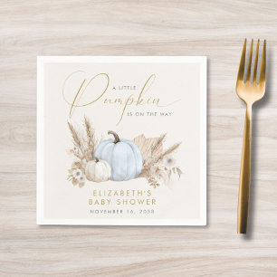 Little Pumpkin Fall Baby Boy Shower Napkins