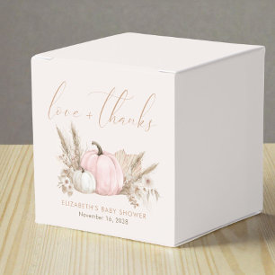 Little Pumpkin Fall Baby Girl Shower Favor Boxes