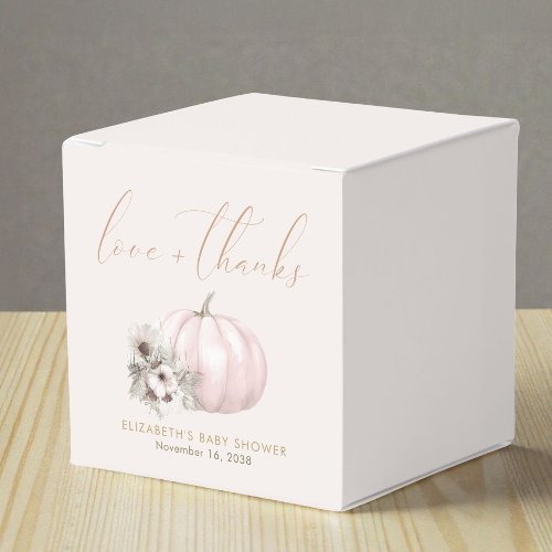 Little Pumpkin Fall Baby Girl Shower Favor Boxes