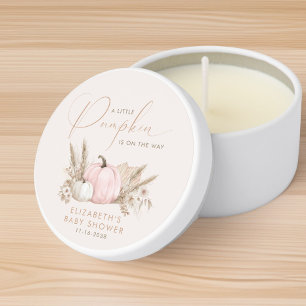 Little Pumpkin Fall Baby Girl Shower Mini Candle Favors
