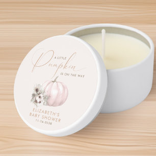 Little Pumpkin Fall Baby Girl Shower Mini Candle Favors