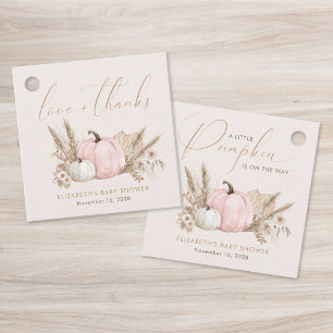 Little Pumpkin Fall Baby Girl Shower Thank You Favor Tags