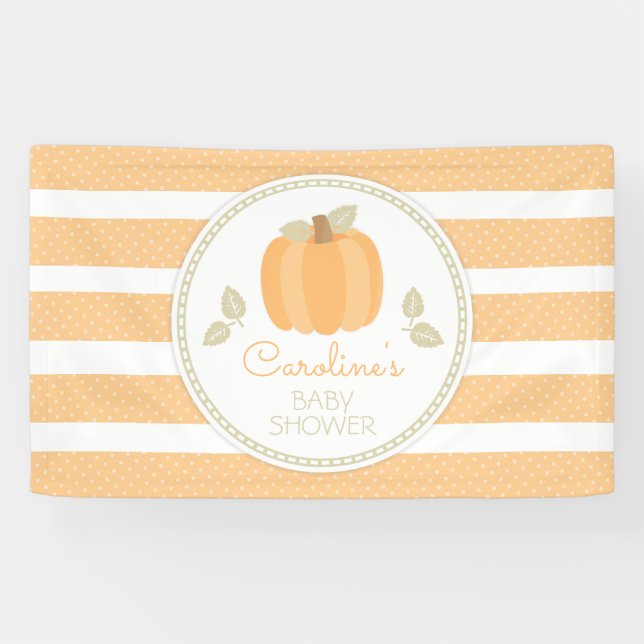 Little Pumpkin Fall Baby Shower Banner (Horizontal)