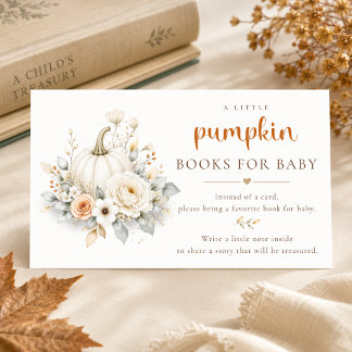 Little Pumpkin Fall Baby Shower Book Enclosure Card
