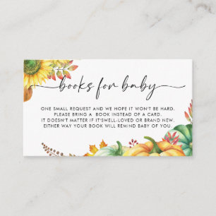 Little Pumpkin Fall Baby Shower Books for Baby Enclosure Card