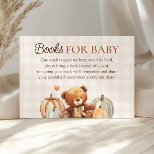 Little Pumpkin Fall Baby Shower Books for Baby Enclosure Card