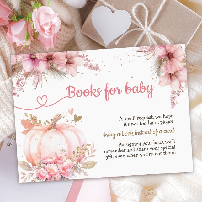 Little Pumpkin Fall Baby Shower Books For Baby Enclosure Card (Creator Uploaded)