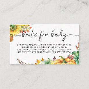 Little Pumpkin Fall Baby Shower Books for Baby Enclosure Card