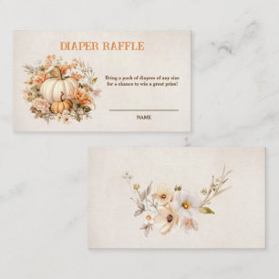Little Pumpkin Fall Baby Shower Diaper Raffle Card