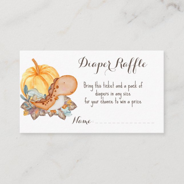 Little pumpkin fall baby shower diaper raffle enclosure card (Front)