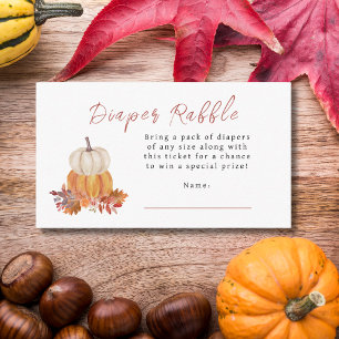 Little Pumpkin Fall Baby Shower Diaper Raffle Enclosure Card