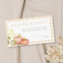 Little Pumpkin Fall Baby Shower Diaper Raffle Enclosure Card