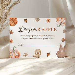 Little Pumpkin Fall Baby Shower Diaper Raffle Enclosure Card