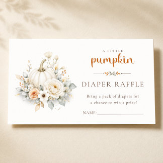 Little Pumpkin Fall Baby Shower Diaper Raffle Enclosure Card
