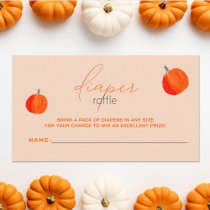 Little Pumpkin Fall Baby Shower Diaper Raffle Enclosure Card