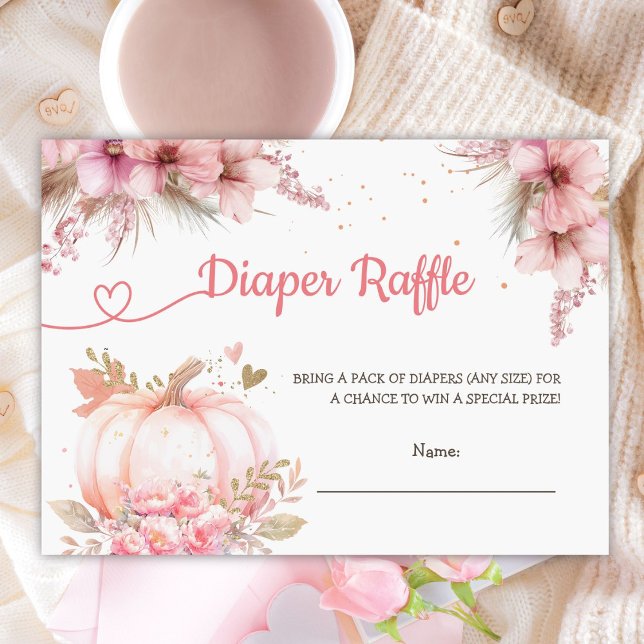 Little Pumpkin Fall Baby Shower Diaper Raffle Enclosure Card (Creator Uploaded)