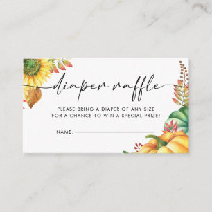 Little Pumpkin Fall Baby Shower Diaper Raffle Enclosure Card