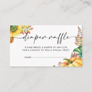 Little Pumpkin Fall Baby Shower Diaper Raffle Enclosure Card