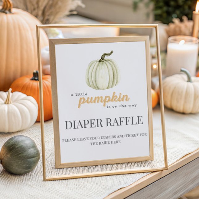 Little Pumpkin Fall Baby Shower Diaper Raffle  Poster (Creator Uploaded)