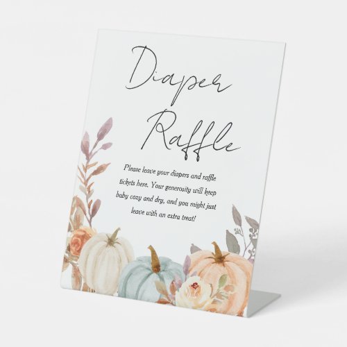 Little Pumpkin Fall Baby Shower Diaper Raffle Sign