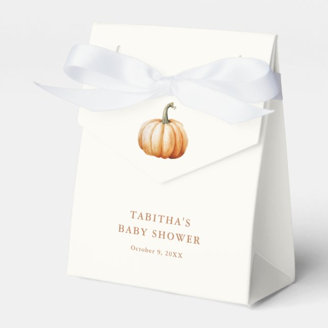  Little Pumpkin Fall Baby Shower Favor Boxes (Front Side)