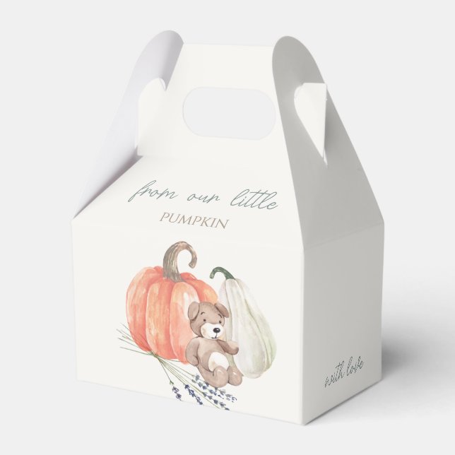 Little Pumpkin Fall Baby Shower Favor Boxes (Front Side)