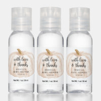 Little Pumpkin Fall Baby Shower Favors Hand Sanitizer