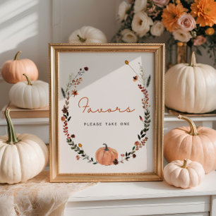 Little Pumpkin Fall Baby Shower Favors Poster