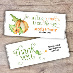 Little Pumpkin Fall Baby Shower Gender Neutral Hershey Bar Favors