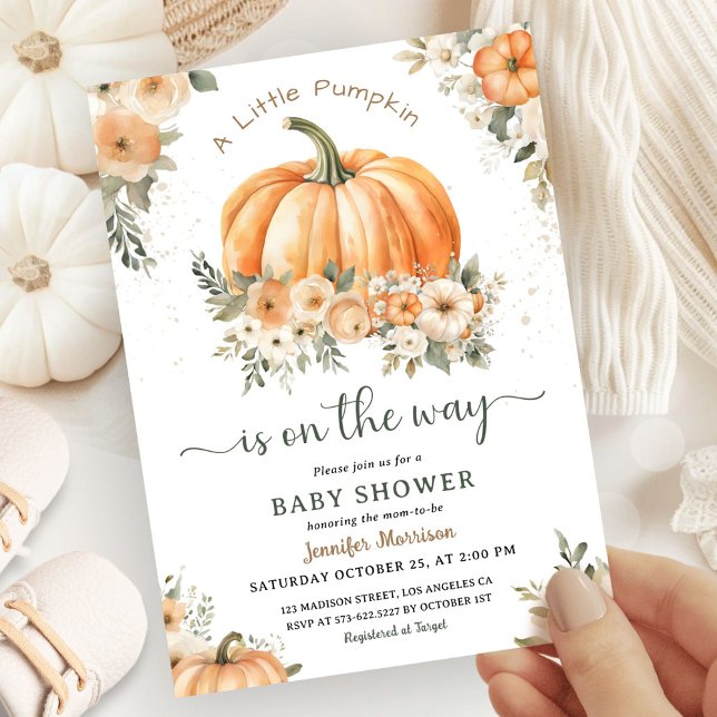 Little Pumpkin Fall Baby Shower Gender Neutral Invitation (Creator Uploaded)