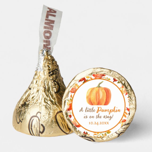 Little Pumpkin Fall Baby Shower Hershey®'s Kisses® (Front)