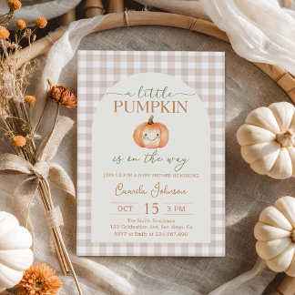 Little Pumpkin Fall Baby Shower Invitation