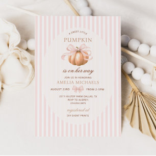 LITTLE PUMPKIN Fall Baby Shower Invitation