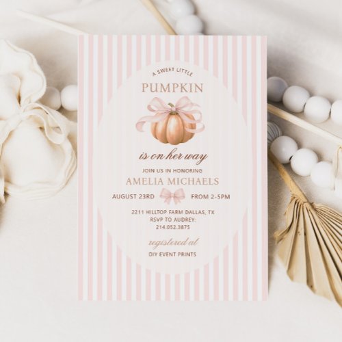 LITTLE PUMPKIN Fall Baby Shower Invitation
