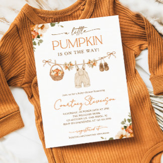 Little Pumpkin Fall Baby Shower Invitation