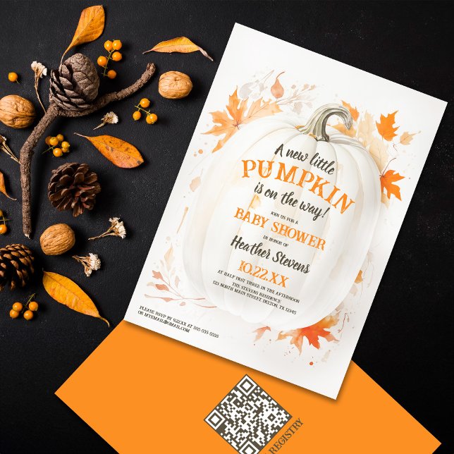 Little Pumpkin Fall Baby Shower Invitation (Creator Uploaded)