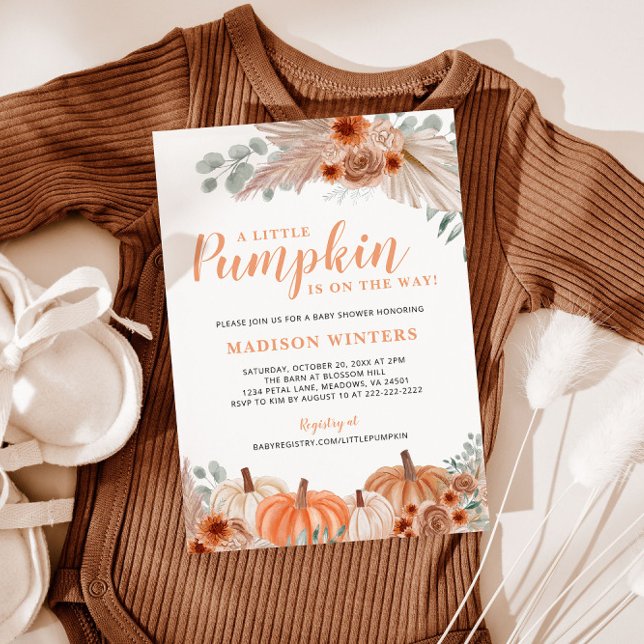 Little Pumpkin Fall Baby Shower Invitation (Creator Uploaded)