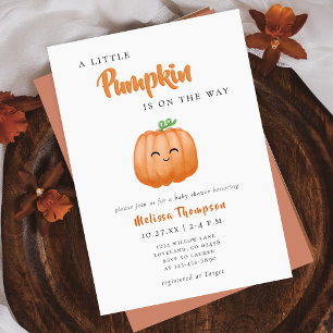 Little Pumpkin Fall Baby Shower Invitation
