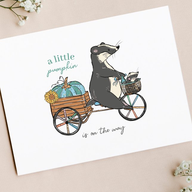 Little Pumpkin Fall Baby Shower Invitation Postcard (Creator Uploaded)