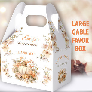Little Pumpkin Fall Baby Shower Large Gable Favor Boxes