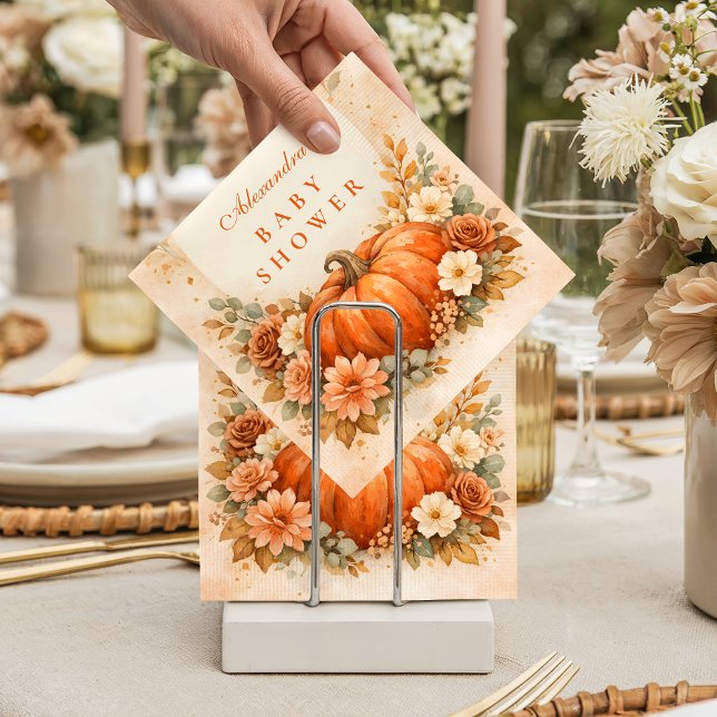 Little Pumpkin Fall Baby Shower Napkins (Creator Uploaded)