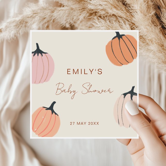 Little Pumpkin Fall Baby Shower Napkins (Creator Uploaded)