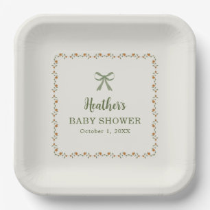 Little Pumpkin Fall Baby Shower Paper Plates