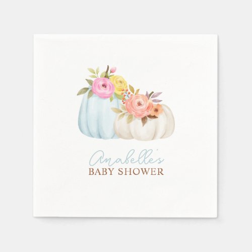 Little Pumpkin Fall Baby Shower Personalized Napkins