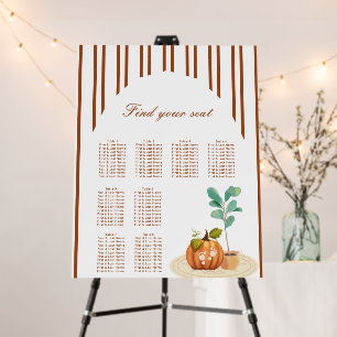 Little Pumpkin Fall Baby Shower Seating Chart Foam Board