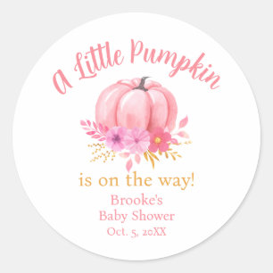 Little Pumpkin Fall Baby Shower Sticker