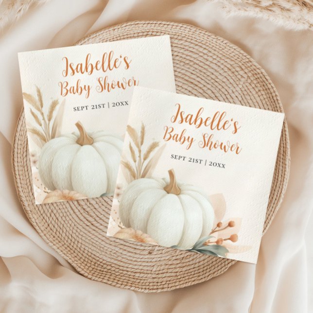 Little Pumpkin Fall Baby Shower Table Decor Napkins (Little Pumpkin Fall Baby Shower Table Decor Napkins)