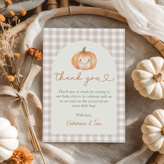 Little Pumpkin Fall Baby Shower Thank You Card