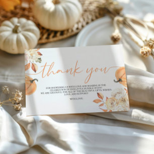 Little Pumpkin Fall Baby Shower Thank You Card